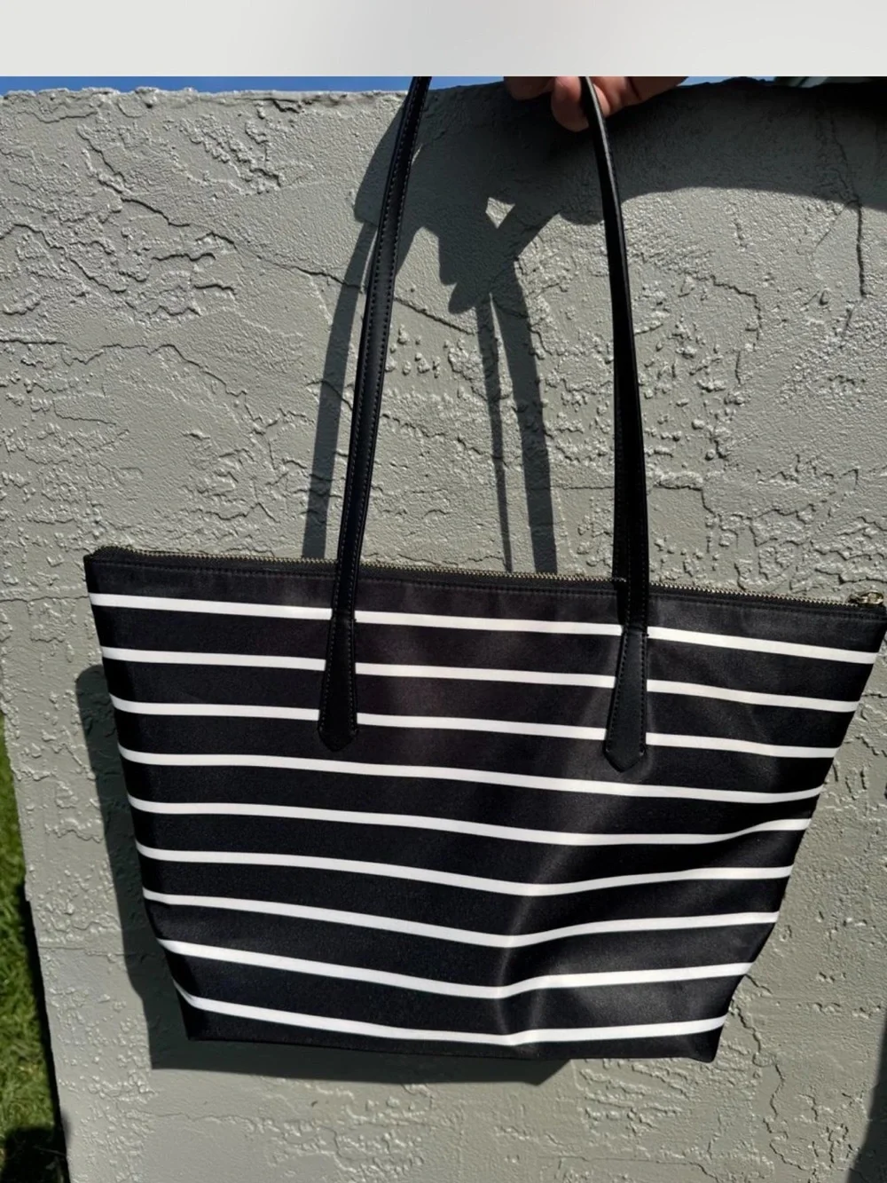 kate spade Black and White Striped Tote
